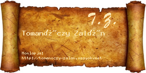 Tomanóczy Zalán névjegykártya