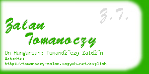 zalan tomanoczy business card